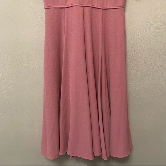Gal Meets Glam Collection Edith City Crepe Fit & Flare Midi Dress Pink Size 00 - Picture 4 of 13